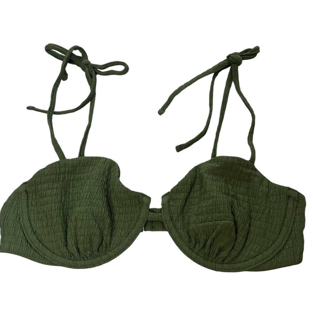 NEW Abercrombie & Fitch Swim Bikini Top Size Small Underwire Green